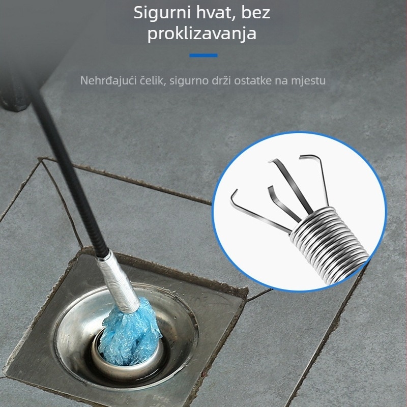 Toaletni čistač kanalizacije s četvero kandži, čelična žica, marka Yirunya, paket 250 (Brand: Yirunya; Materijal: Čelična žica; Pakiranje: 250)