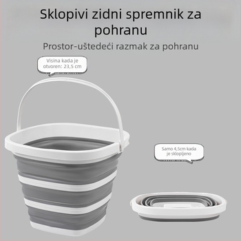 Kvadratna sklopiva plastična kanta za kućnu i putnu upotrebu — Materijal: 20213; Datum lansiranja: 20213; Bruto težina: 475