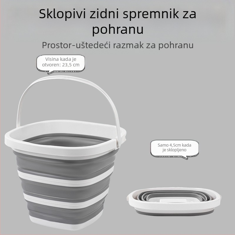 Kvadratna sklopiva plastična kanta za kućnu i putnu upotrebu — Materijal: 20213; Datum lansiranja: 20213; Bruto težina: 475
