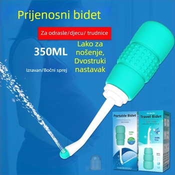 Prenosni ručni bidet za osobnu higijenu, tip stisnutog, EVA/PP materijal, pakirano u PE vrećicu