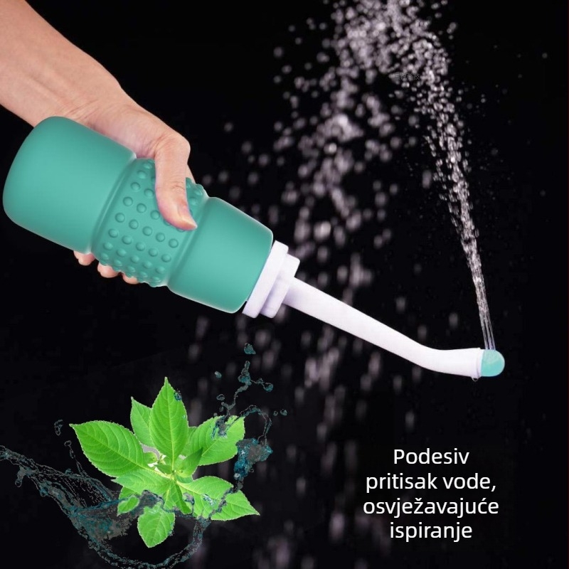 Prenosni ručni bidet za osobnu higijenu, tip stisnutog, EVA/PP materijal, pakirano u PE vrećicu