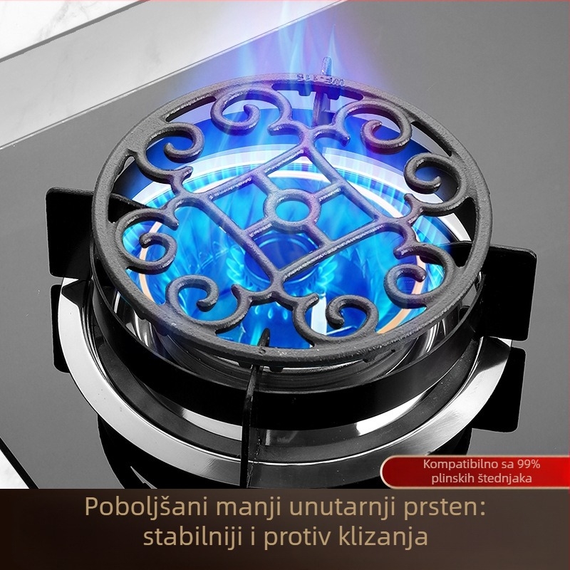 Litinasti držač za lonce za plinski štednjak, protuklizna podloga, antikni/vintage stil, univerzalna kompatibilnost
