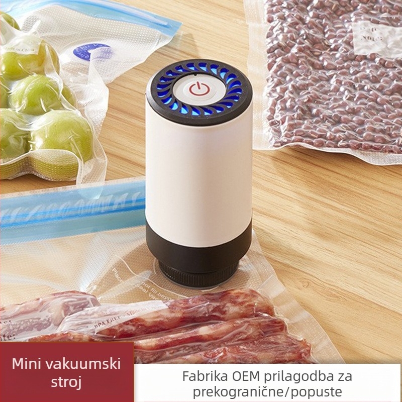 Ručni vakuumski stroj za hranu — USB punjenje, 5V, 5W, kapacitet ispod 500 ml, PP+ABS