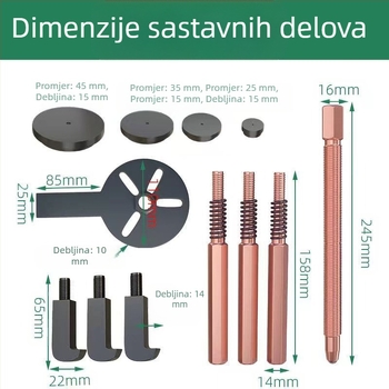 Automobilski vučni alat za ležaje, odvijački vuč za ležaje s tri kandže, 18-u-1 višenamjenski vuč