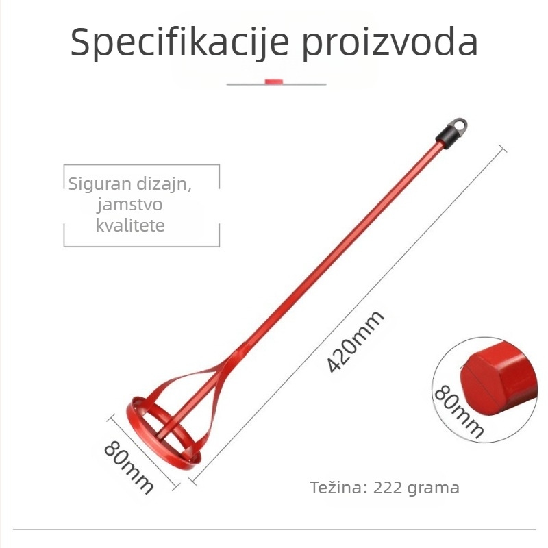 Glava miksera za cement s šesterokutnim držačem – čelična konstrukcija, za miješanje cementa, morta i boje; Newone.