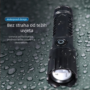 Ručna baterijska svjetiljka s teleskopskim zumom, 100 lm, domet do 100 m, punjiva, 18650 baterija, model JY-81020, za kampiranje i planinarenje