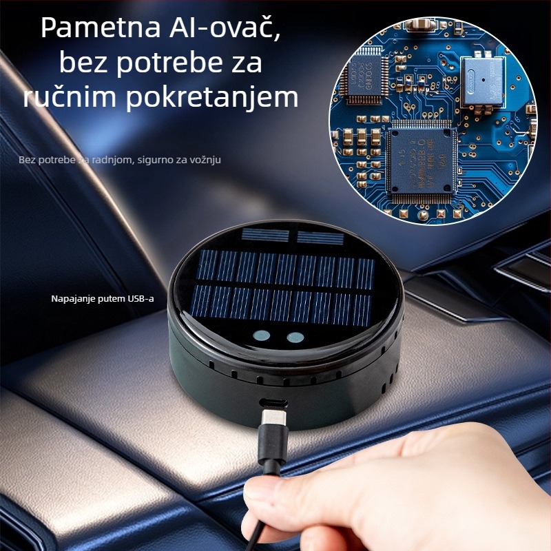 Automobilski čistač zraka s dvostrukim jezgrom, USB napajanje, 50 m3/h, tih rad <36 dB, uklanjanje formaldehida