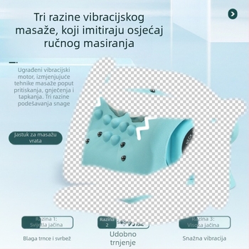 Jastučnica za masažu vrata – prijenosni električni masažer za automobil i dom, EMS mikrostruja, 2 glave masaže, 3 razine intenziteta, bežični daljinski upravljač, punjivi