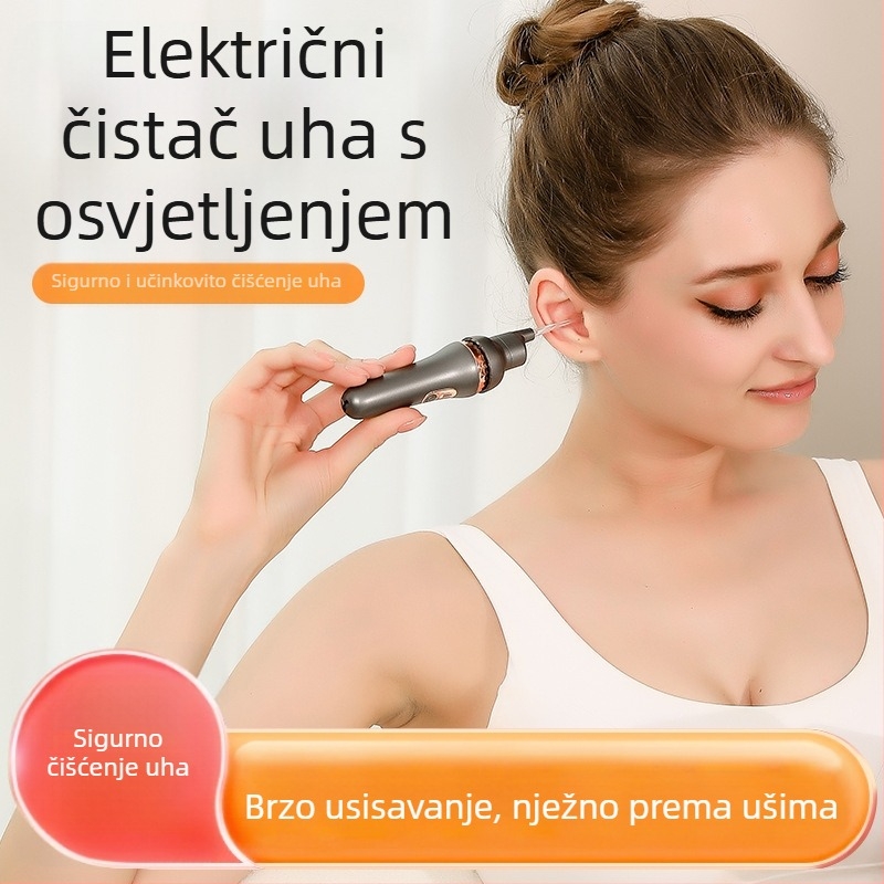 Svijetleća automatska električna žličica za uši za bebe i djecu — mekani vrh, siguran dizajn