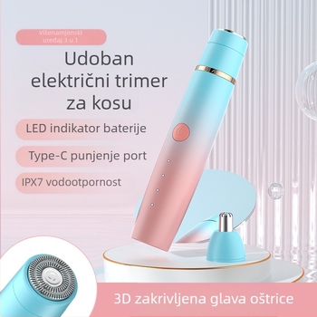 Električni epilator za tijelo: trostruka funkcija, vodootporan za cijelo tijelo, model FK-112, USB/električno napajanje