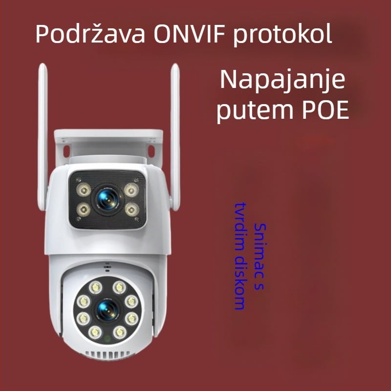 Vanjska PoE kamera za nadzor s ONVIF – 1080p, 2 kanala, noćni vid