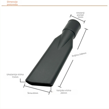 Ploški nastavak usisivača — s univerzalnim konektorom, od plastike, unutarnji promjer 35 mm, napajanje 111–240 V, pogodan za površine do 10 m²