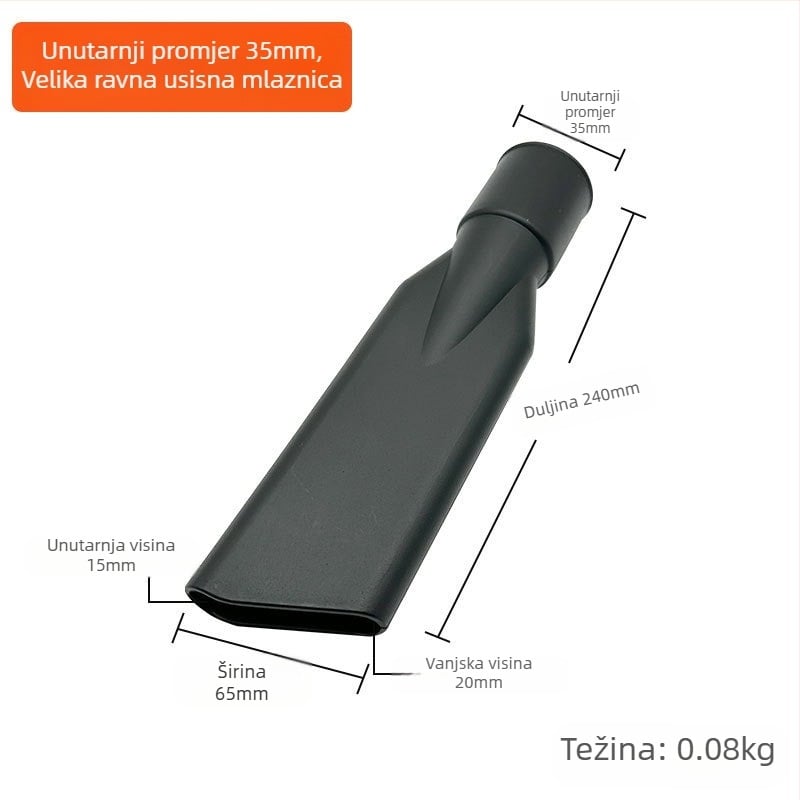 Ploški nastavak usisivača — s univerzalnim konektorom, od plastike, unutarnji promjer 35 mm, napajanje 111–240 V, pogodan za površine do 10 m²