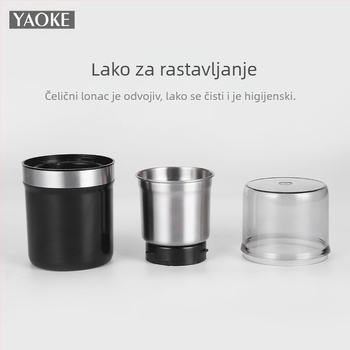 Višenamjenski kuhinjski grinder za mokro i suho mljevenje, kapacitet 100 ml, snaga 200 W, brzina 20.000–29.999 rpm, čaša od nehrđajućeg čelika