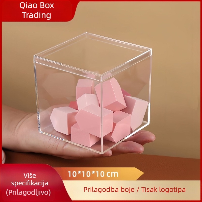 PS plastična kvadratna kutija s poklopcem za stolni akvarij, kapacitet 850 ml, debljina zida 2 mm, ispis logotipa