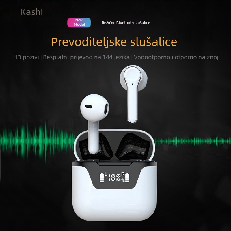 TWS bežične Bluetooth slušalice u uho s ENC redukcijom buke, IPX5, domet 10 m, Bluetooth 5.0, trajanje baterije 4-8 h