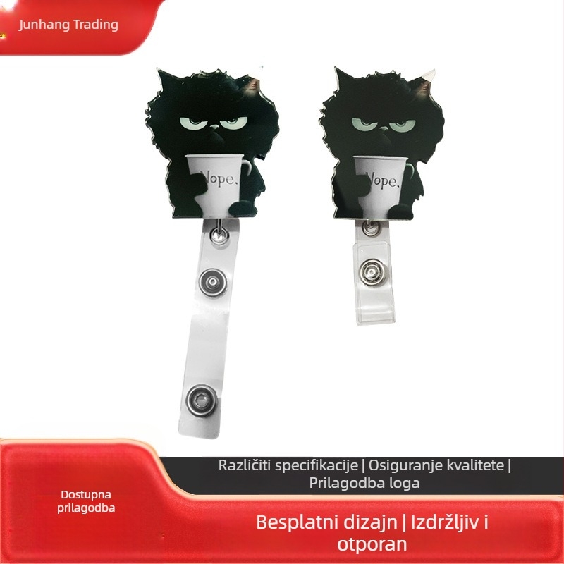 Akrilni privjesak s karikaturom – tiskana slika, materijal: akril, oblik: karikatura, jednostavna povlačna kopča