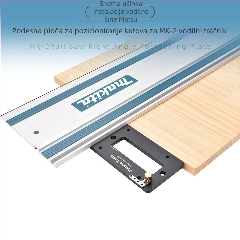 Položajna pločica s pravim kutom za vodilicu tračne pile, metal, 2 komada, Fengsen