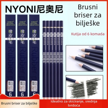 Nioni gumeno pero za skice – materijal: guma; stil: tip pera; uporaba: skice, pisanje, slikanje; težina: 50 g