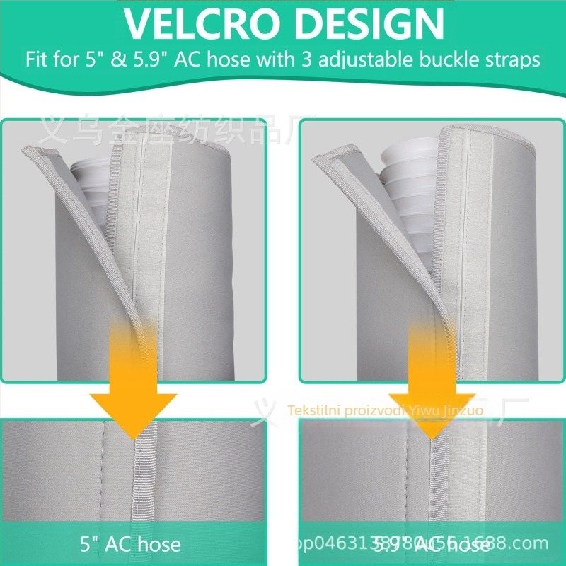 Zaštitni omotač za cijev klima uređaja s Velcro zatvaračem, izoliran, otporan na prašinu i toplinu, zaštitni pokrov ispušne cijevi