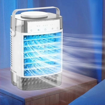 Stolni ventilator s raspršivanjem vlage i hlađenjem vodom, USB napajanje, brushless motor, 5 lopatica