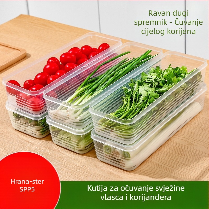 Kvadratna plastična kutija za pohranu biljaka i povrća, kapacitet 301–500 ml, jednostavan minimalistički dizajn kuhinjskog skladištenja