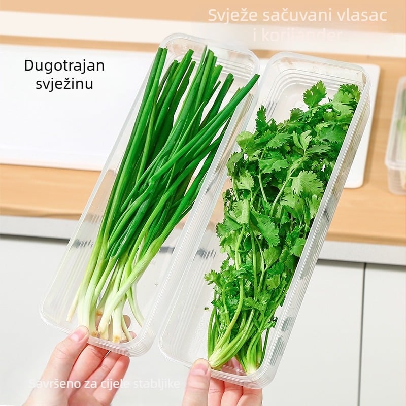 Kvadratna plastična kutija za pohranu biljaka i povrća, kapacitet 301–500 ml, jednostavan minimalistički dizajn kuhinjskog skladištenja