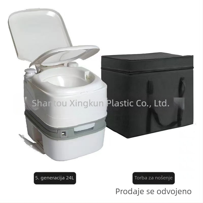 Prijenosna sklopiva toaleta, 24 L kapaciteta, za vanjsku upotrebu, RV i kućnu kupaonicu