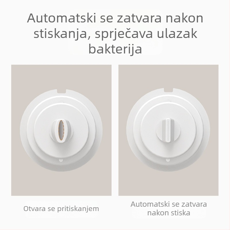 Automatska istiskivač paste za zube — Kiss marka; kategorija: jednostavna; opća namjena; moguća privatna etiketa; jedan komad.
