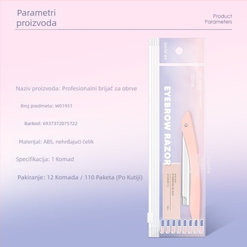 Wanfei profesionalni trimer za obrve od nehrđajućeg čelika s držačem oštrice, za početnike