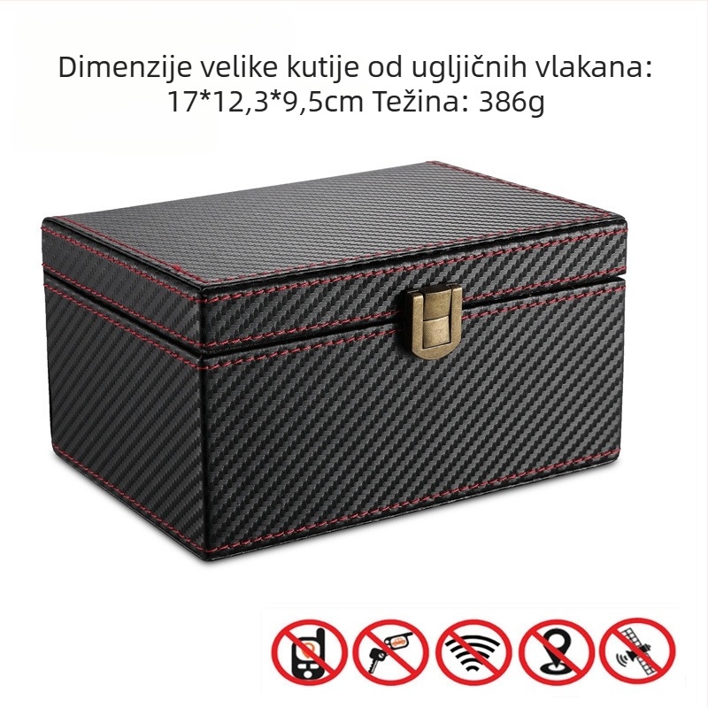 Kljucna torbica od karbonskih vlakana, zaštita od zračenja i RFID protiv skeniranja, nano podstava