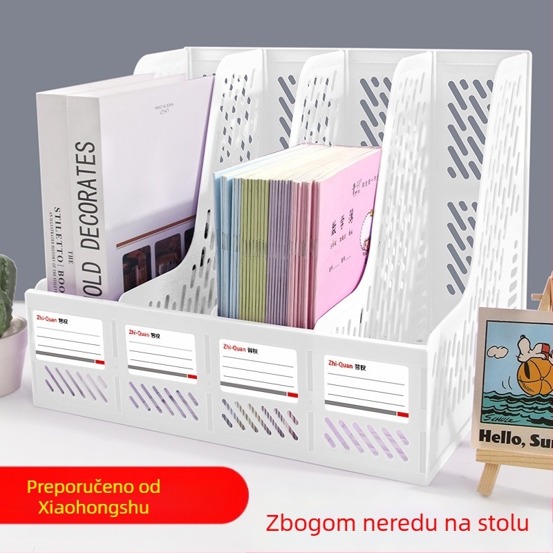 Intellectual Power plastični nosač datoteka u stupcu, 4-slojni stolni organizator, model 888