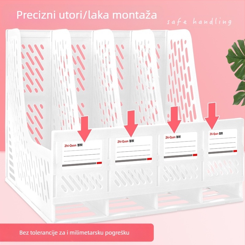 Intellectual Power plastični nosač datoteka u stupcu, 4-slojni stolni organizator, model 888