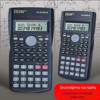 Znanstveni funkcijski kalkulator KK82MS-B/D, zaslon s 13 znamenaka, tijelo od PS materijala, masa 120 g, s tiskanim logotipom