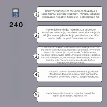 Znanstveni funkcijski kalkulator KK82MS-B/D, zaslon s 13 znamenaka, tijelo od PS materijala, masa 120 g, s tiskanim logotipom