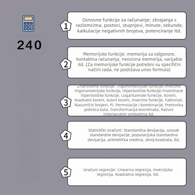 Znanstveni funkcijski kalkulator KK82MS-B/D, zaslon s 13 znamenaka, tijelo od PS materijala, masa 120 g, s tiskanim logotipom