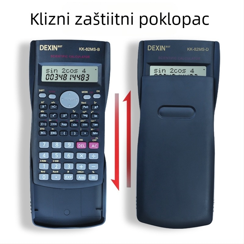 Znanstveni funkcijski kalkulator KK82MS-B/D, zaslon s 13 znamenaka, tijelo od PS materijala, masa 120 g, s tiskanim logotipom