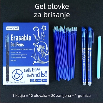 Kutijasti set termično izbrisivih olovaka s motivom porculana, marka Cute pai, plastično kućište, izbrisivo.