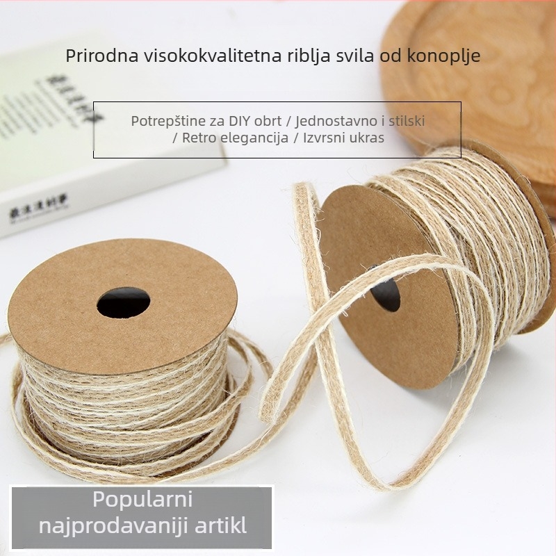 Ekološki prihvatljivo konopno vlakno sa mješovitim bojama, 0,5 cm, za nakit i minimalistan kućni dekor