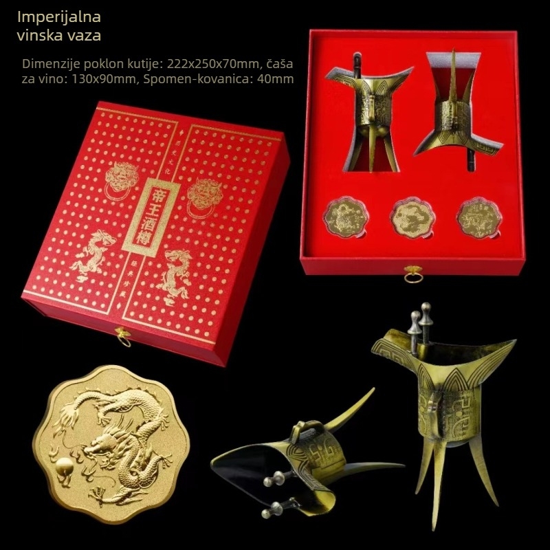 Set ukrasnih elemenata s carski motivom od cinkovog legura s pamćenim medaljama, Langhui Crafts — Geometrijski dekor, poklon za vjenčanja i rođendane