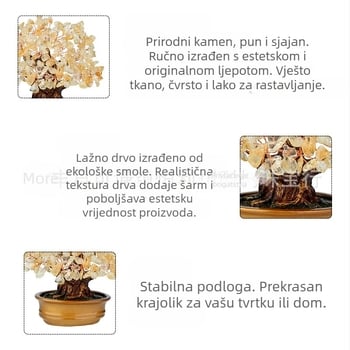 Kristalno stablo od ametista – ručna izrada, moderan stil, ukras za ured
