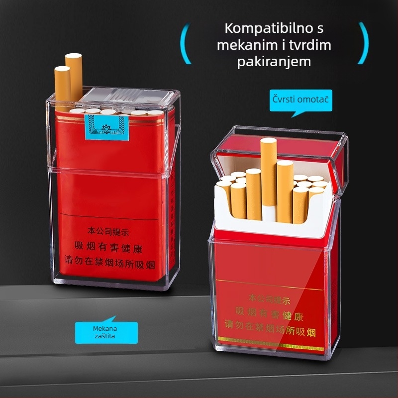 XP008 Muška kutija za cigarete i upaljač, plastična, mogućnost logotipa, prilagodljivo, pogodna kao dar za blagdane i korporativne poklone