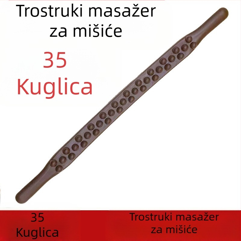 Plastični štapić za masažu s 35 kuglica za cijelo tijelo i masažu meridijana, težina 229 g