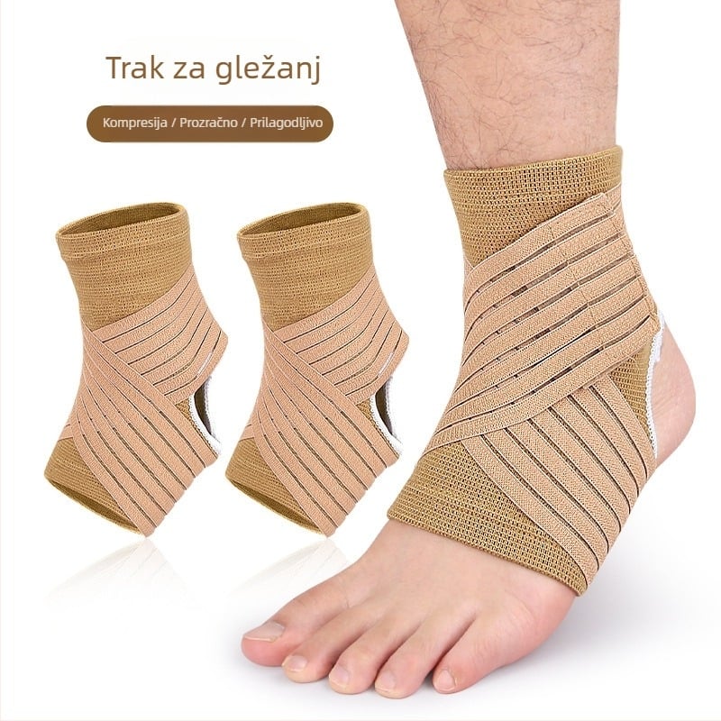 Zaštita gležnja s kompresijskom trakom, od spandexa, za košarku i badminton, za odrasle