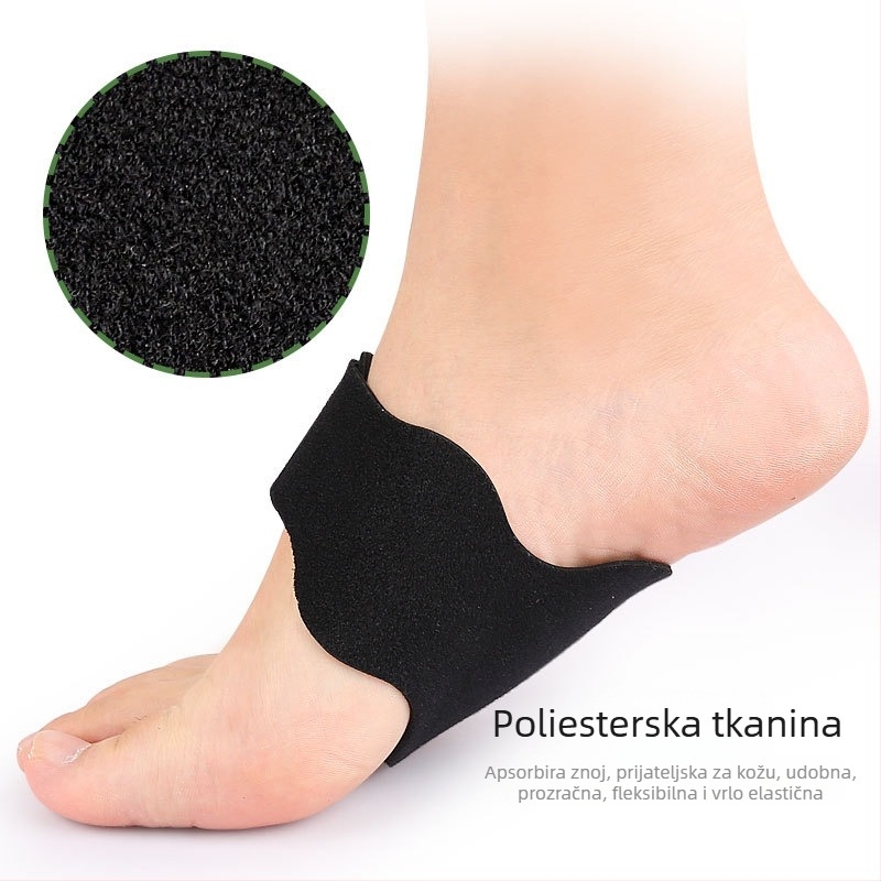 Podmetač za luk nožnog luka s otvorima – ortopedna podloga za luk stopala, podrška luka i apsorpcija udara (model 011); materijali: SBR, poliester, SEBS; pogodna obuća: čizme, sandale, casual obuća, tople cipele, platnene cipele, radna obuća, papuče; godiš