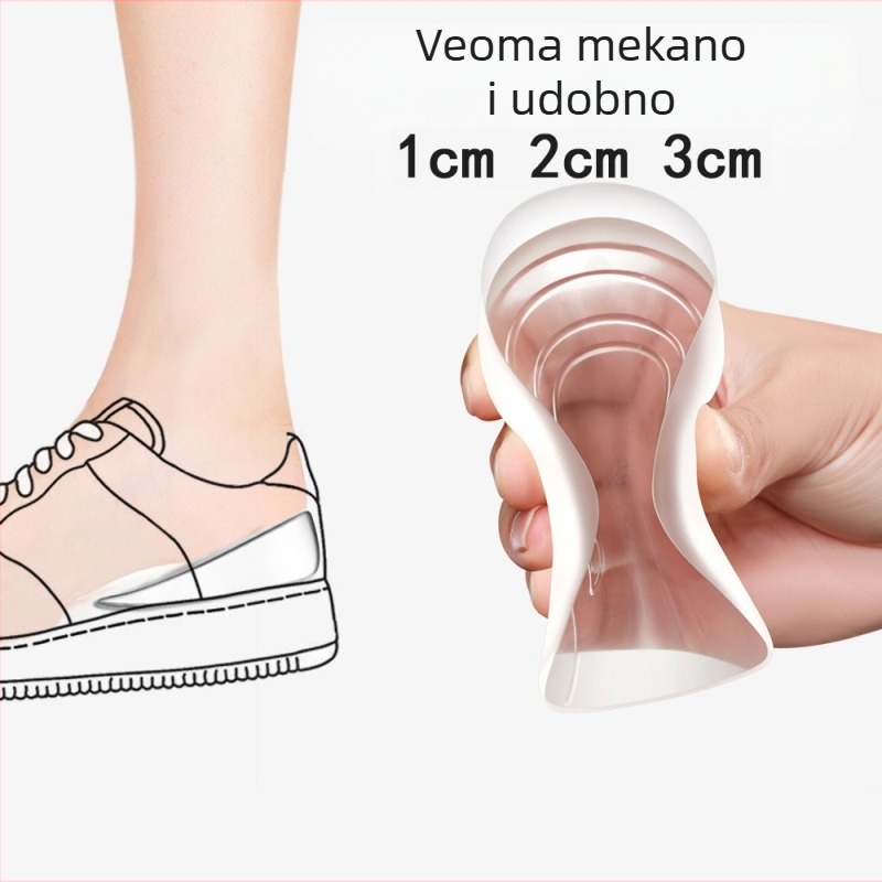 Uložak za podizanje visine s unutarnjim silikonom, PU gelom, proziran, unisex, za zimu