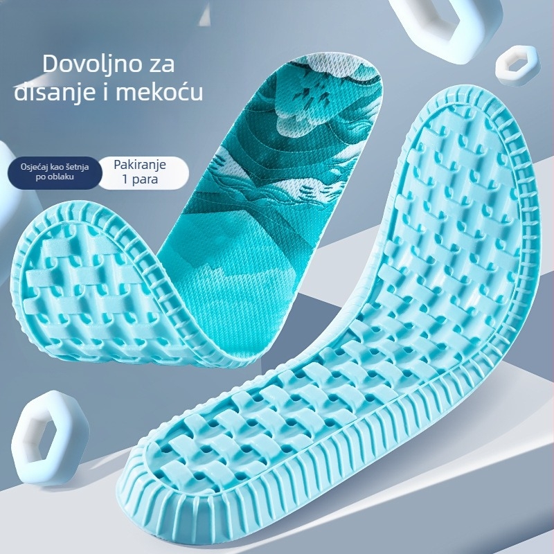 PU sportske uloške 6085 – upijanje znoja, prozračnost, visoka elastičnost, ublažavanje udara, puni ulošci za tenisice, cipele i casual obuću, unisex