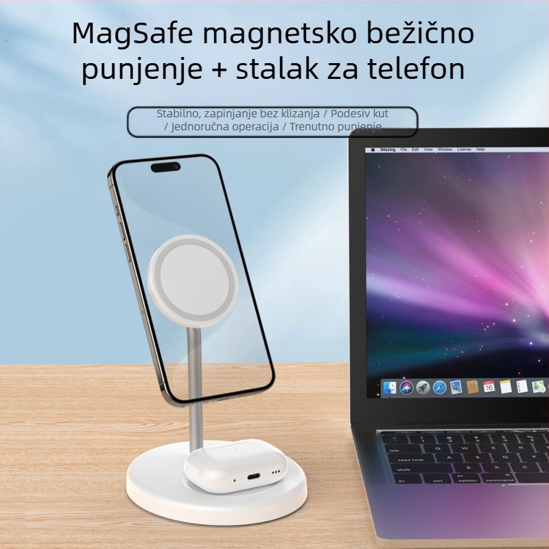 Magnetski bežični auto punjač Qi2 – 3-u-1 brzo punjenje za AirPods i slušalice, 35W