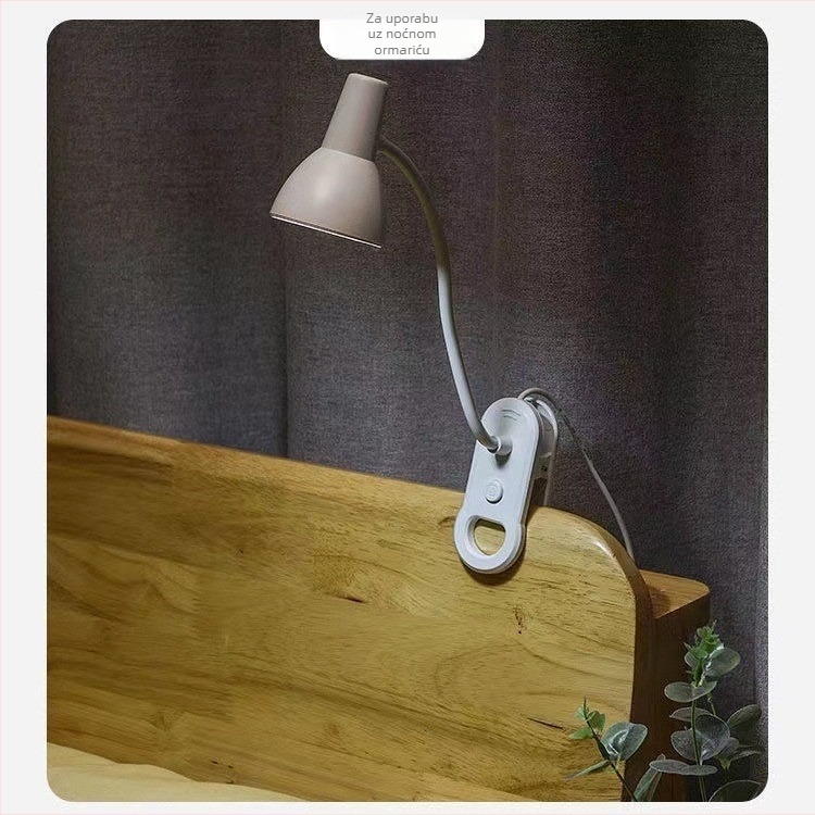 LED svjetiljka s klipom, sklopiva, USB napajanje, plastično sjenilo, za studentski dom i čitanje, CRI 70–79