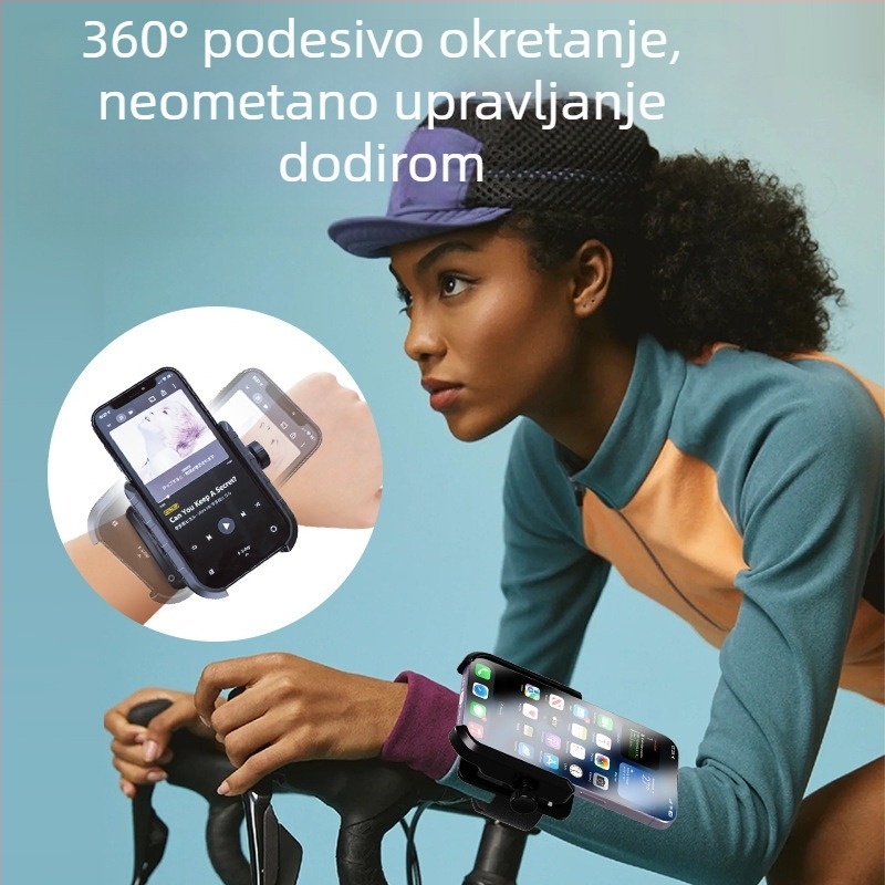 Držač za telefon na zapešću za sport – univerzalni plastični držač, pogodan za trčanje i vožnju biciklom, s mogućnošću prilagođavanja